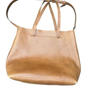 Madewell Elegant Tan Leather Tote Bag